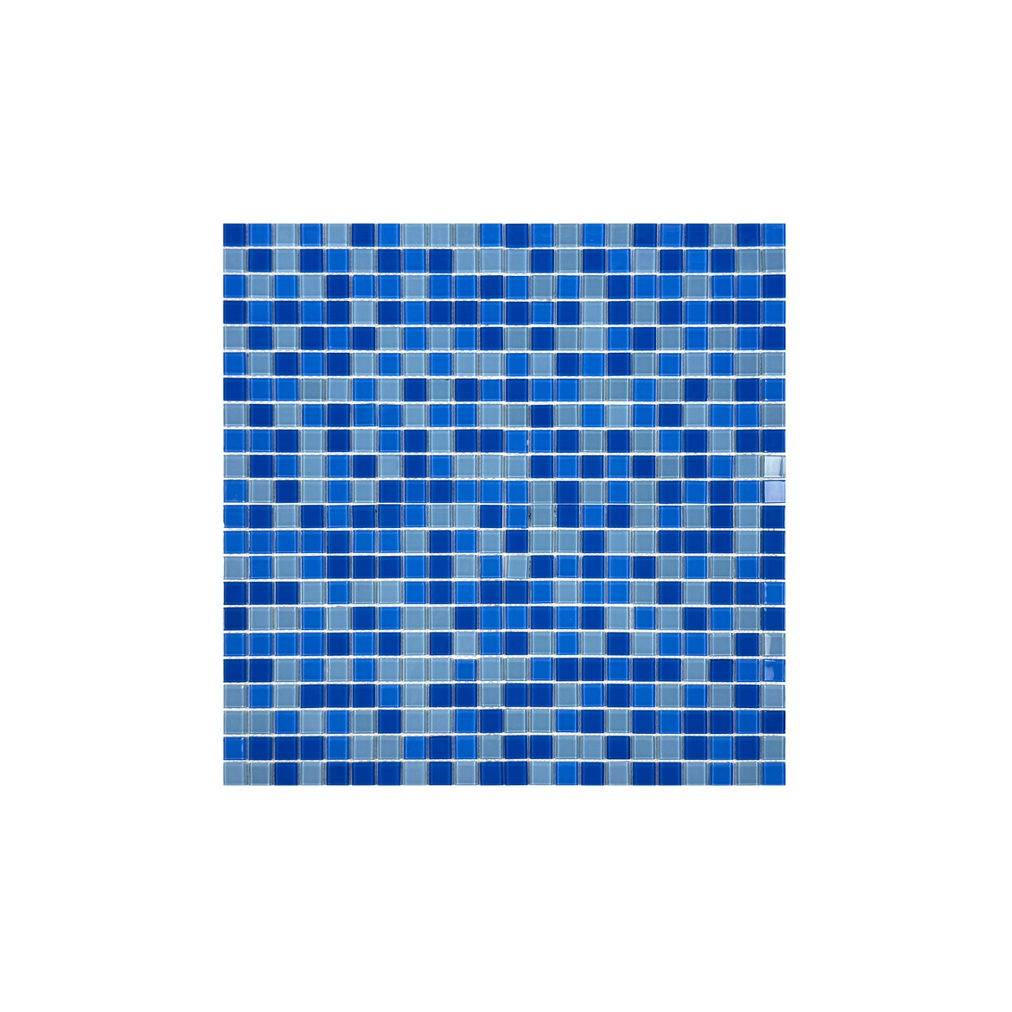Baby Blue & Cobalt Blue & Navy Blue Mixed Crystal Glass Mosaic -Swimming Pool Tile