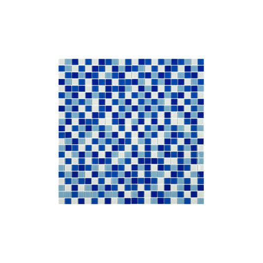 White & Baby Blue & Cobalt Blue & Navy Blue Mixed Crystal Glass Mosaic -Swimming Pool Tile