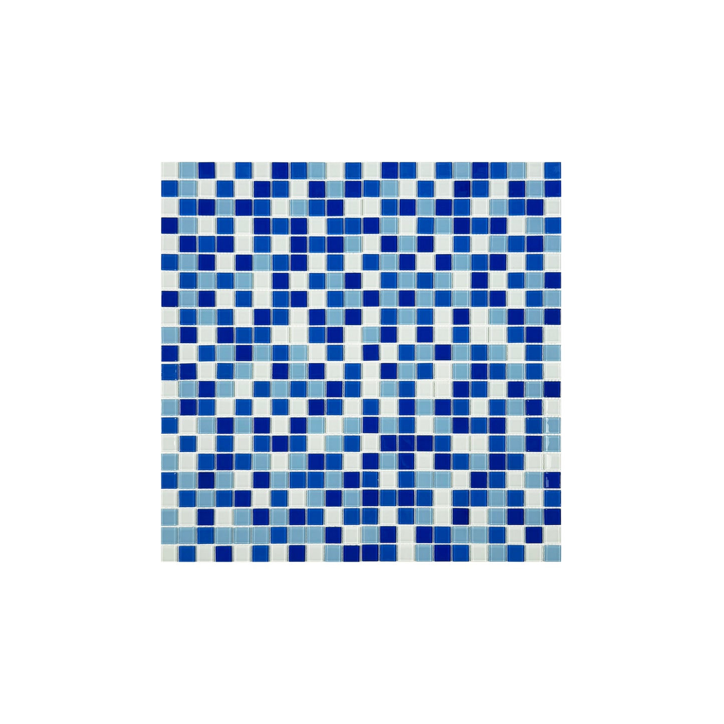 White & Sky Blue & French Blue & Navy Blue Mixed Crystal Glass Mosaic -Swimming Pool Tile