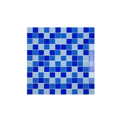 Sky Blue & Klein Blue & French Blue Mixed Crystal Glass Mosaic-Swimming Pool Tile