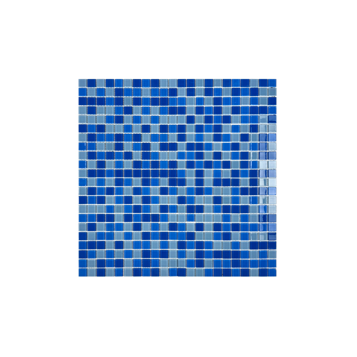 Baby Blue & French Blue & Cobalt Blue Mixed Crystal Glass Mosaic -Swimming Pool Tile