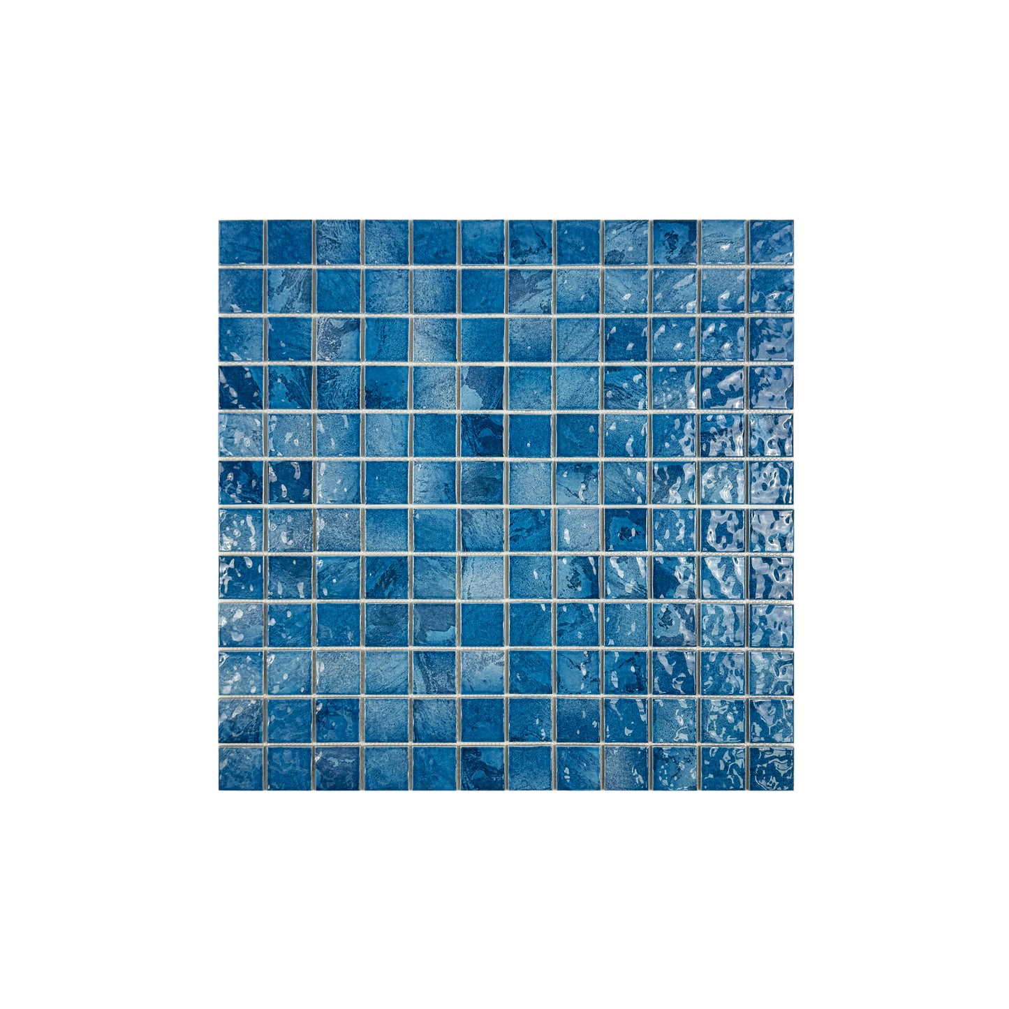 Sapphire Blue & Baby Blue Mixed mable design Porcelain Mosaic-Swimming Pool Tile