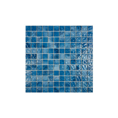 Sapphire Blue & Baby Blue Mixed mable design Porcelain Mosaic-Swimming Pool Tile