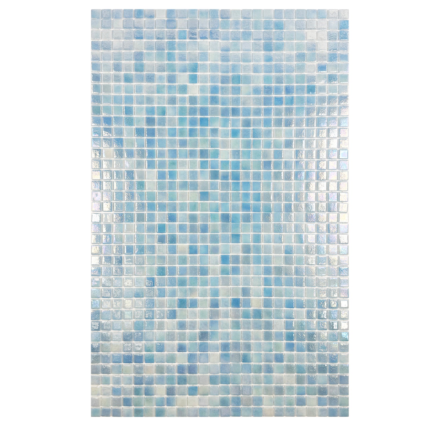 Teal Blue Iridescent Recycled Glass Mosaic -Swimming Pool Tile