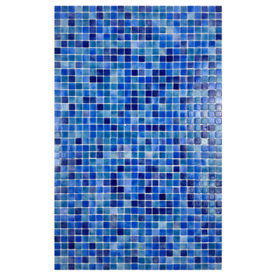 Sky Blue & Riental Blue &Prussian Blue Mixed Recycled Glass Mosaic -Swimming Pool Tile