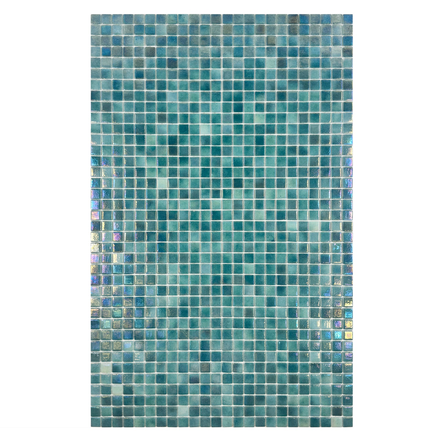 Green Iridescent Recycled Glass Mosaic -Swimming Pool Tile