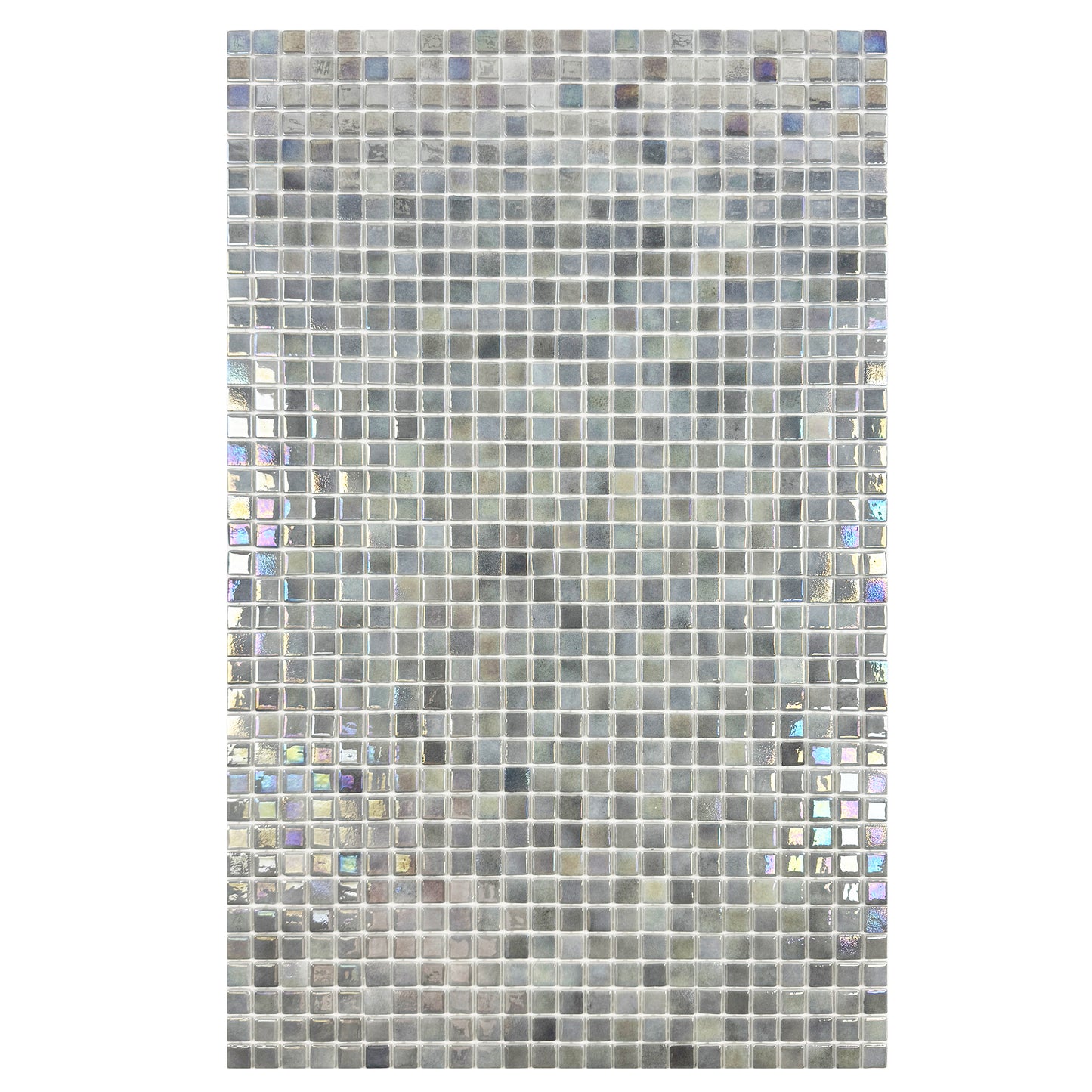 Light Grey Iridescent Recycled Glass Mosaic -Swimming Pool Tile