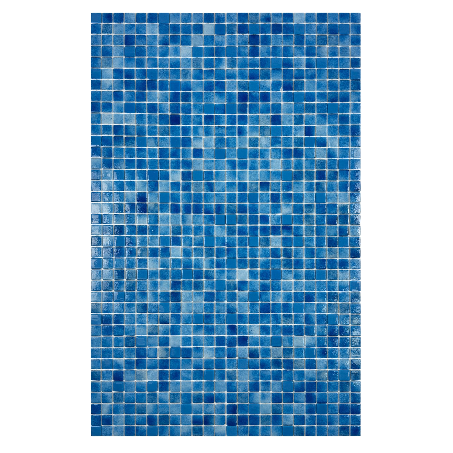 French Blue & Flourescent Blue Mixed Flourescent Glass Mosaic -Swimming Pool Tile