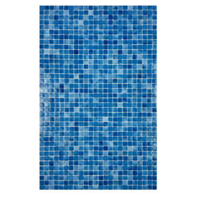 French Blue & Flourescent Blue Mixed Flourescent Glass Mosaic -Swimming Pool Tile