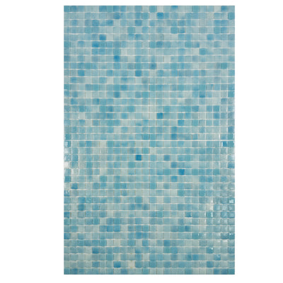 Sky Blue &Florescent Blue & White Mixed Flourescent Glass Mosaic -Swimming Pool Tile