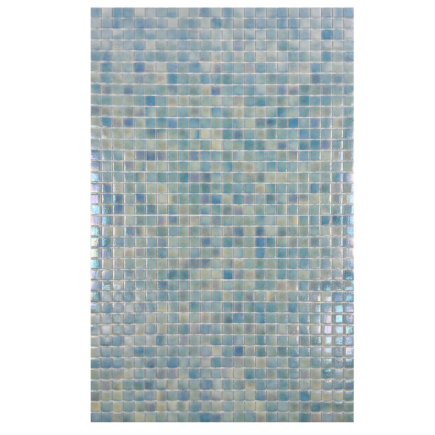 Sky Blue Iridescent Recycled Glass Mosaic -Swimming Pool Tile