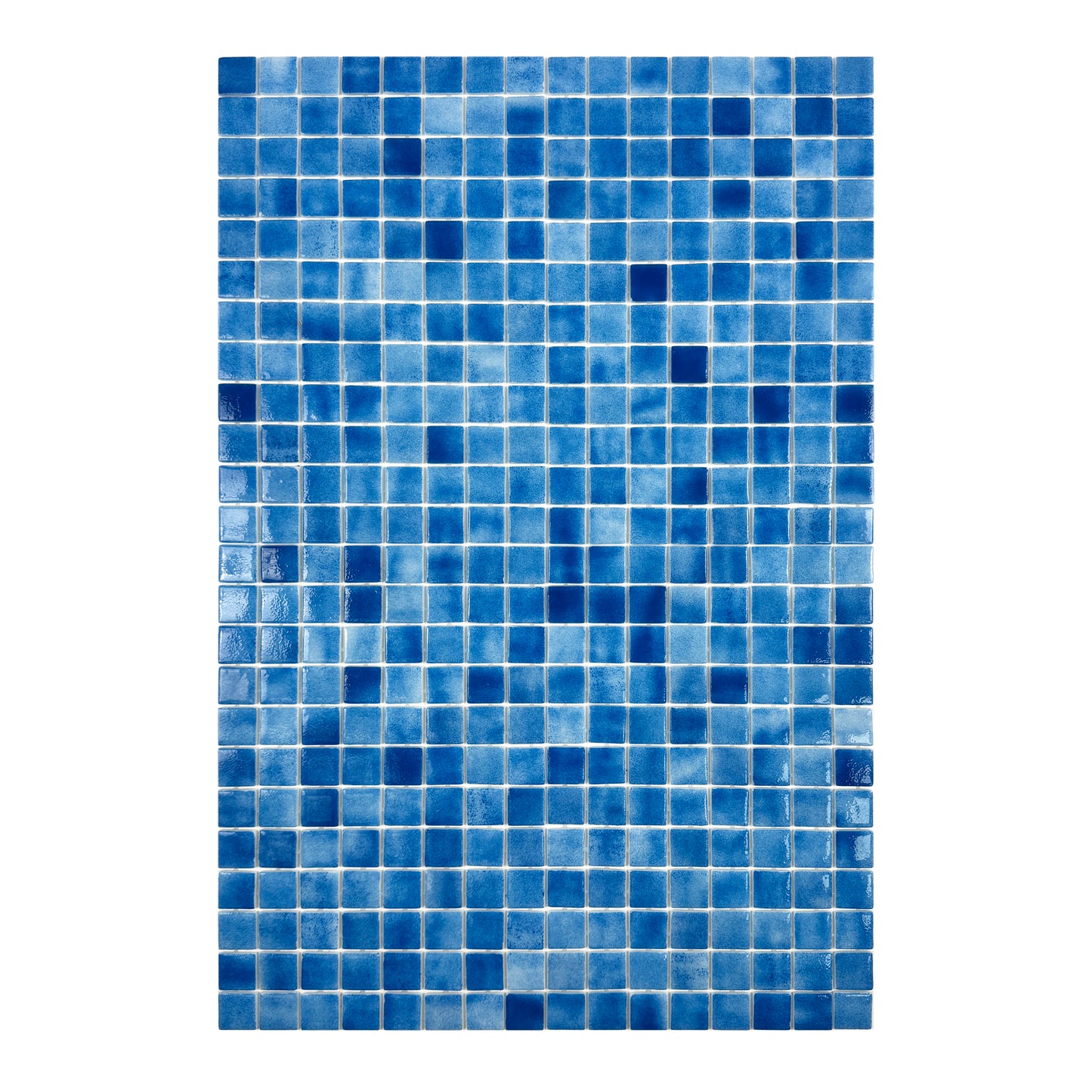 French Blue Recycled  Glass Mosaic-swimming pool tile
