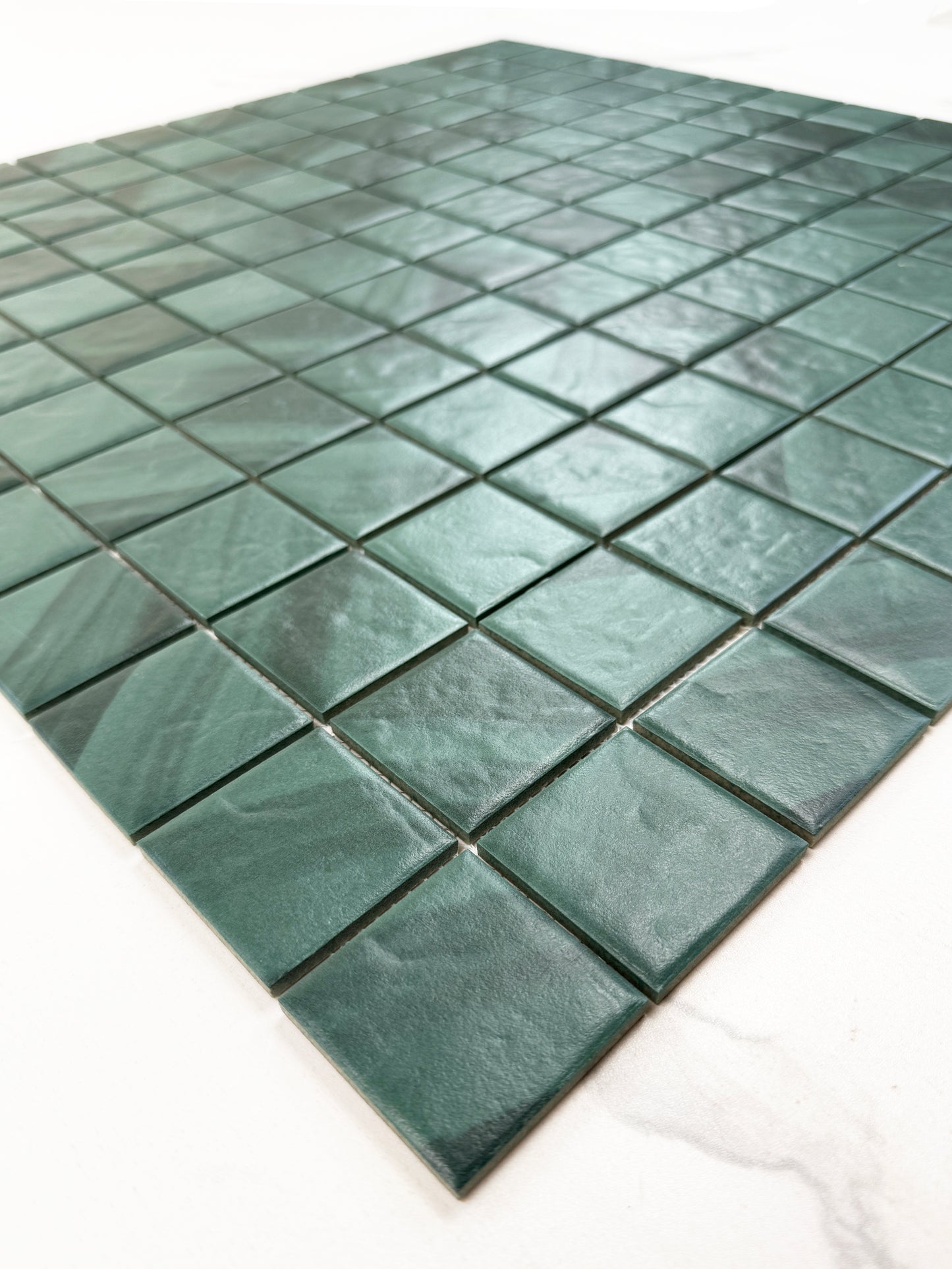 Mozambico Forest Green Stone Pattern Porcelain Mosaic-Swimming Pool Tile