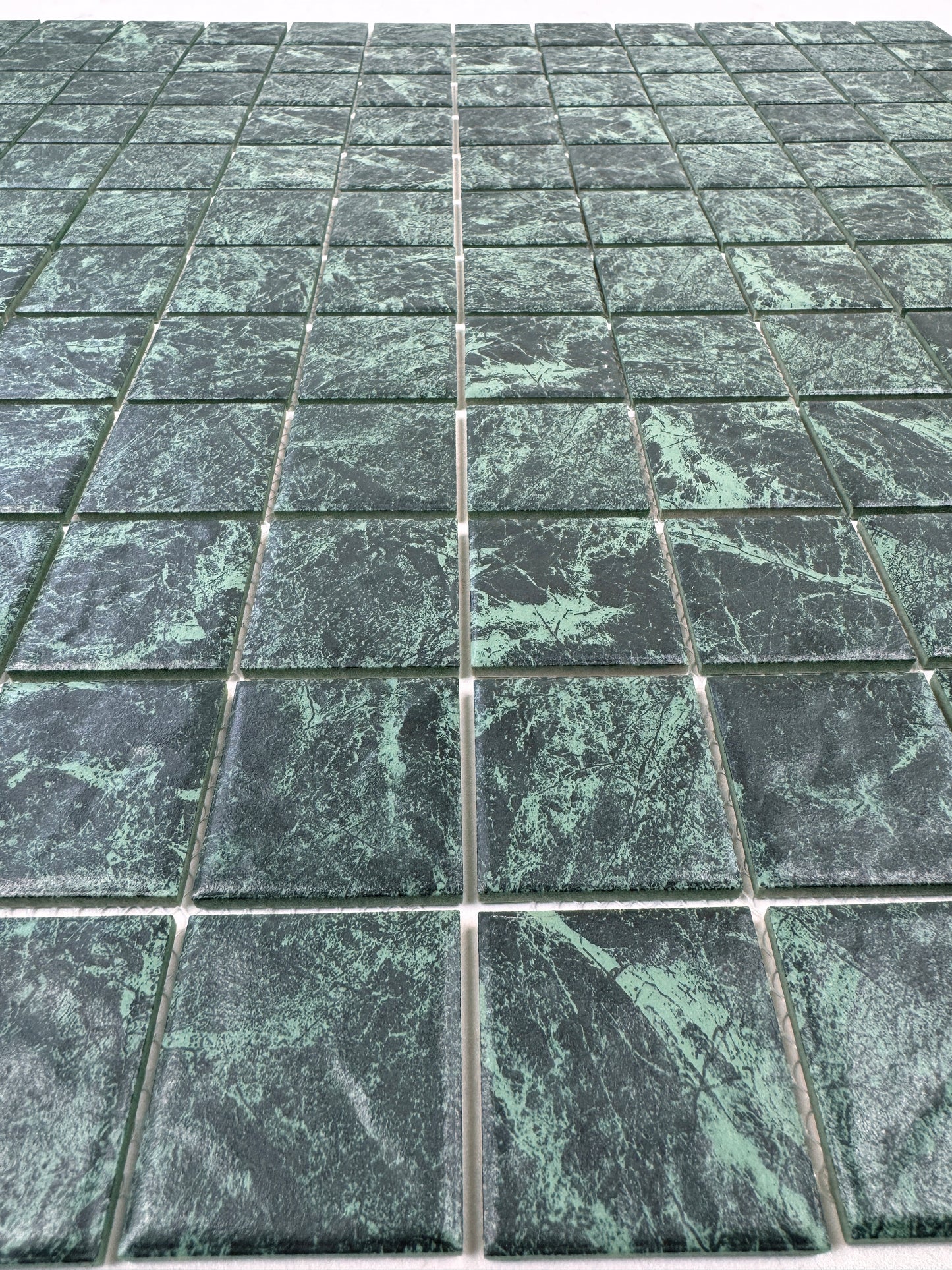 Green Big Flower Marble Pattern Porcelain Mosaic