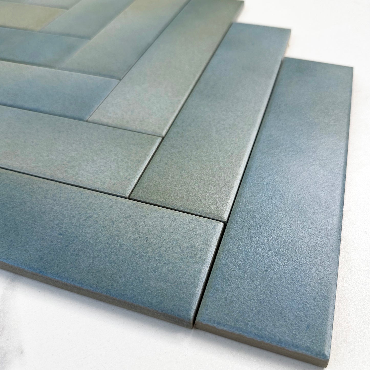 Earth Tones Slate Grey And French Blue Mixed Matte Porcelain Artisanal Tile