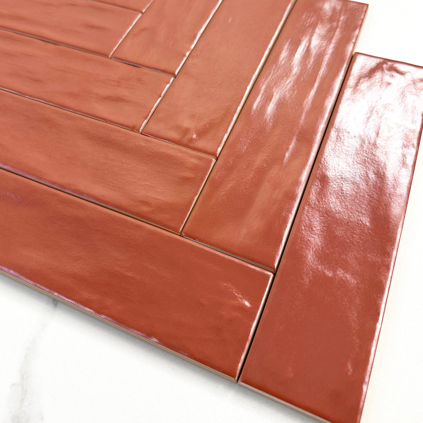 Red Ceramic Subway Tile-Artisanal Tile