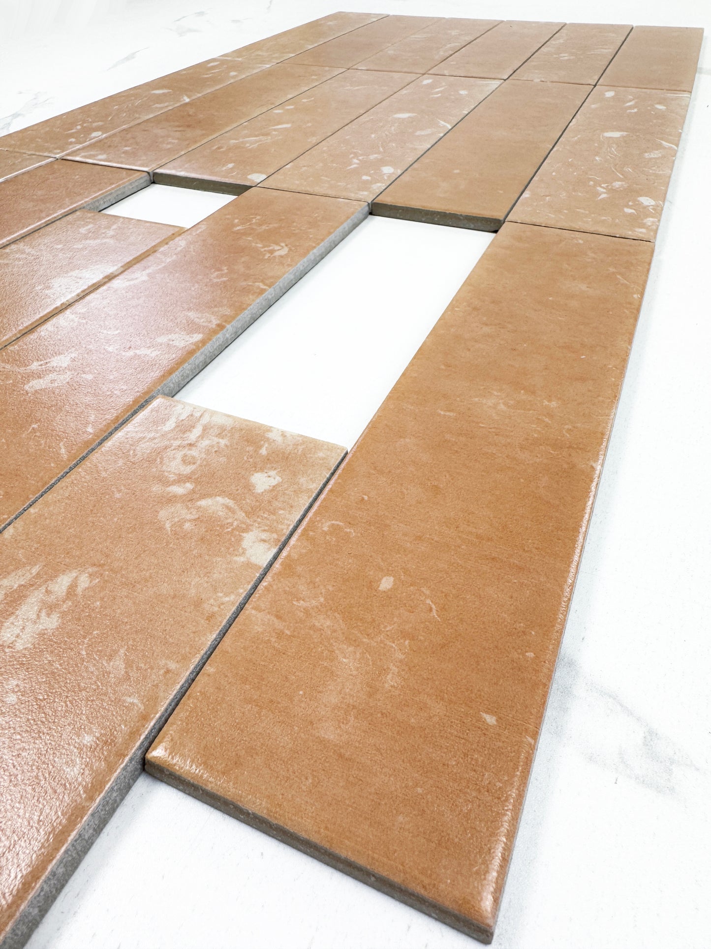 Terracotta & Clay Brown Mixed Porcelain Subway Tile- Artisanal Tile