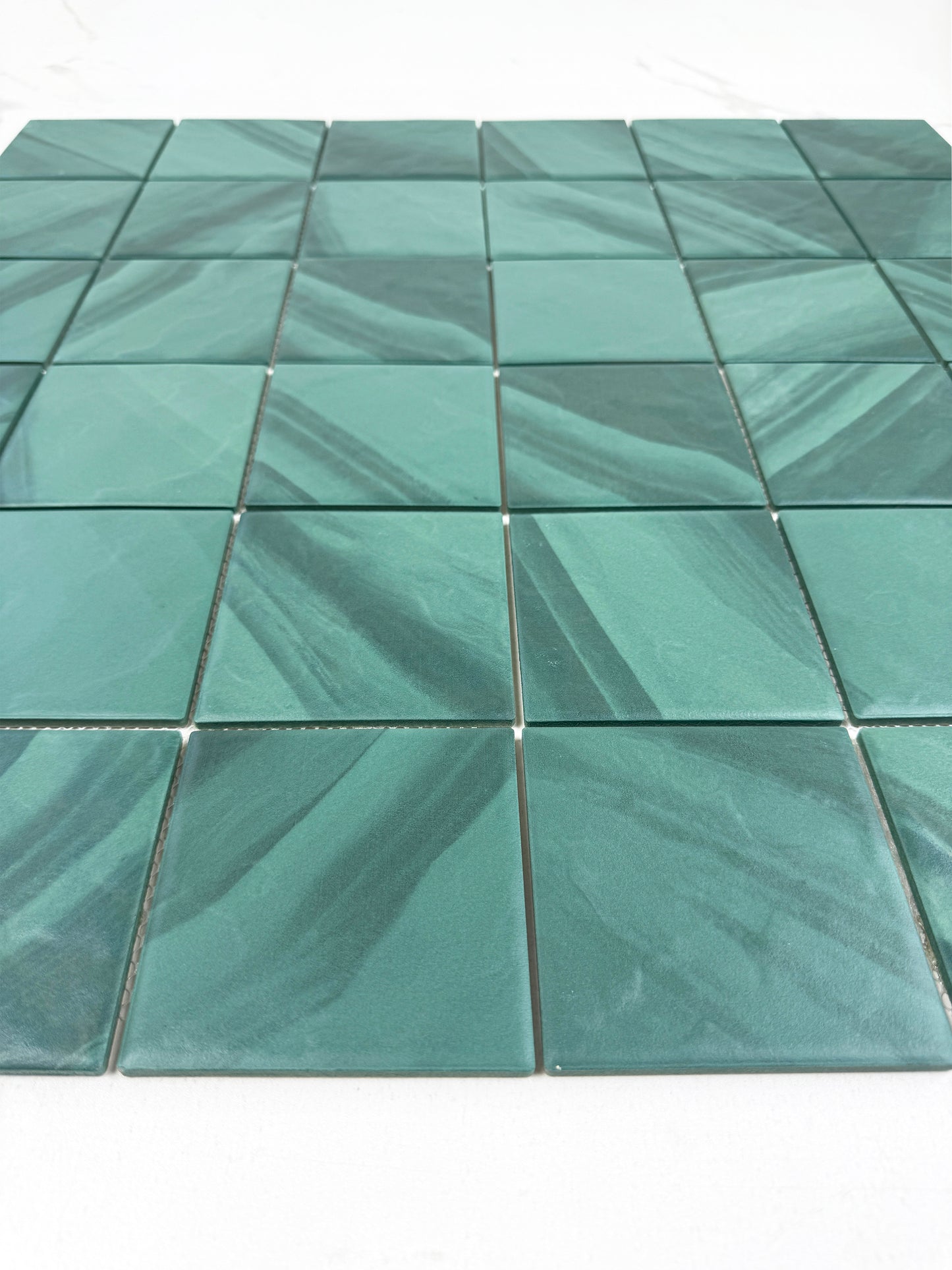 Mozambico Forest Green Stone Pattern Porcelain Mosaic-Swimming Pool Tile