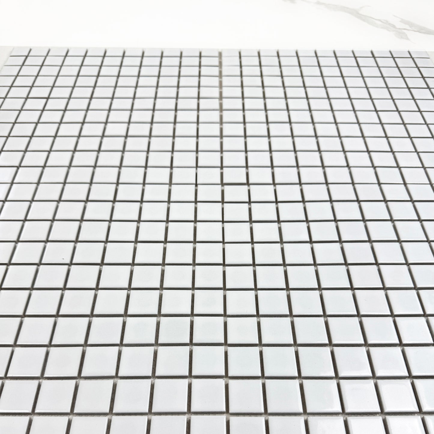 Azure Harmony White Ordinary Glazed Porcelain Mosaic