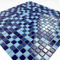 Azure Harmony Baby Blue & Navy Blue & Royal Blue Mixed Ordinary Glazed Porcelain Mosaic