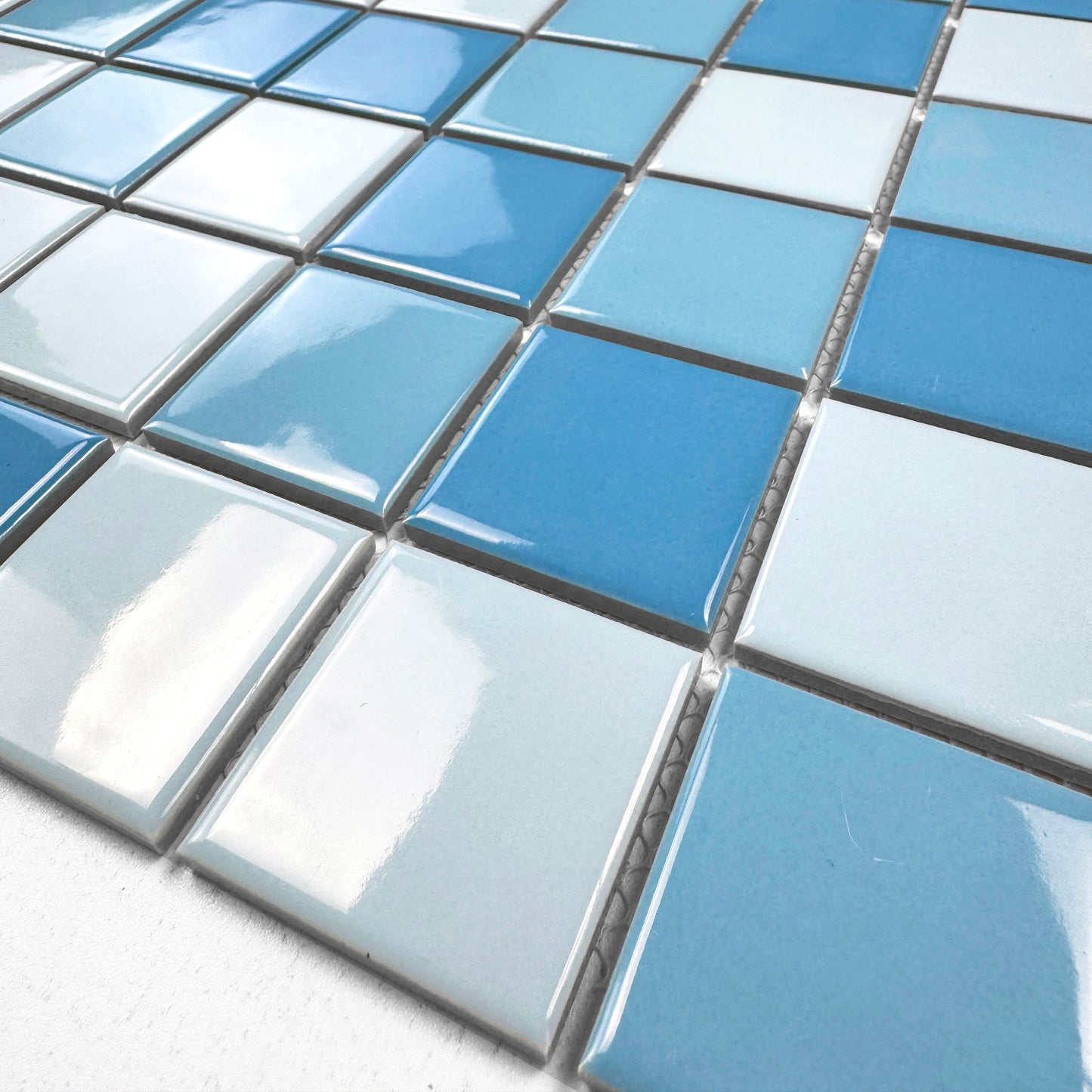 Azure Harmony Baby Blue & Sky Blue & Light Blue Mixed  Ordinary Glazed Porcelain Mosaic