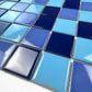 Azure Harmony Baby Blue & Cobalt Blue & Midnight Blue Mixed  Ordinary Glazed Porcelain Mosaic