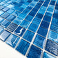 Noble Haven Blue & Sapphire Blue & French Blue Mixed  Cloud Hand-Drown Crystal Glass Mosaic