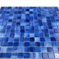 Noble Haven Mightnight Blue & Loyal Blue & Navy Blue & Neon Blue Mixed Cloud Hand-Drown Crystal Glass Mosaic