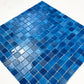 Noble Haven Yale Blue & Sapphire Blue & French Blue Mixed  Cloud Hand-Drown Crystal Glass Mosaic