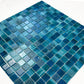 Noble Haven Tiffany Blue &French Blue & Sapphire Blue Mixed Cloud Hand-Drown Crystal Glass Mosaic