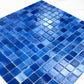 Noble Haven Loyal Blue & Navy Blue & Neon Blue Mixed Cloud Hand-Drown Crystal Glass Mosaic