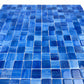 Noble Haven Loyal Blue & Navy Blue & Neon Blue Mixed Cloud Hand-Drown Crystal Glass Mosaic