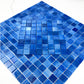 Noble Haven Loyal Blue & Navy Blue & Neon Blue Mixed Cloud Hand-Drown Crystal Glass Mosaic