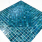 Noble Haven Tiffany Blue &French Blue & Sapphire Blue Mixed Cloud Hand-Drown Crystal Glass Mosaic