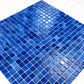 Noble Haven Loyal Blue & Navy Blue & Neon Blue Mixed Cloud Hand-Drown Crystal Glass Mosaic