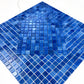 Noble Haven Loyal Blue & Navy Blue & Neon Blue Mixed Cloud Hand-Drown Crystal Glass Mosaic