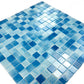 Noble Haven Light Blue & baby Blue & French Blue Mixed Cloud Hand-Drown Crystal Glass Mosaic