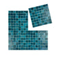 Noble Haven Teal Blue Cloud Hand-Drown Crystal Glass Mosaic