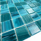 Noble Haven Teal Blue Cloud Hand-Drown Crystal Glass Mosaic