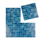 Noble Haven Tiffany Blue & Light Blue Mixed Cloud Hand-Drown  Crystal Glass Mosaic