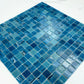 Noble Haven Tiffany Blue & Light Blue Mixed Cloud Hand-Drown  Crystal Glass Mosaic