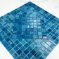 Noble Haven Tiffany Blue & Light Blue Mixed Cloud Hand-Drown  Crystal Glass Mosaic