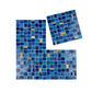 Noble Haven Light Blue & Navy Blue & Golden Color Mixed Cloud Hand-Drown Crystal Glass Mosaic