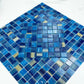 Noble Haven Light Blue & Navy Blue & Golden Color Mixed Cloud Hand-Drown Crystal Glass Mosaic