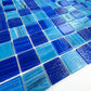 Noble Haven Aqua Blue & Klein Blue Mixed Cloud Hand-Drown Crystal Glass Mosaic