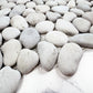 Pebble Serenade Off White & Light Beige Semi-Matte Irregular Round Shape Natural Pebble Stone Mosaic