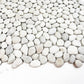 Pebble Serenade Off White & Light Beige Semi-Matte Irregular Round Shape Natural Pebble Stone Mosaic