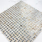 Radiant Eclipse Sunny Beige & Siliver Stainless Steel Split Woven Shape Marble Mosaic