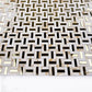 Radiant Eclipse Sunny Beige & Golden Stainless Steel Split Woven Shape Marble Mosaic