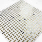 Radiant Eclipse Kwong Sal White & Gold Stainless Steel Split Woven Shape Marble Mosaic